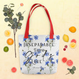 Limited Edition Premium Tote Bag - Inseparable From God's Love (Design: Blue Floral)
