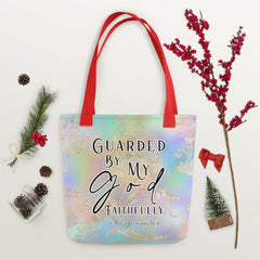 Limited Edition Premium Tote Bag - Guarded By My God Faithfully (Design: Golden Spring)