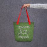 Limited Edition Premium Tote Bag - Guarded By My God Faithfully (Design: Textured Green)