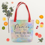 Limited Edition Premium Tote Bag - Peace Let Not Your Heart Be Troubled (Design: Golden Spring)