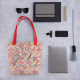 Limited Edition Premium Tote Bag - Let Go, Let God's Grace Flow (Design: Mermaid Scales Pink)