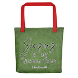Limited Edition Premium Tote Bag - I Am More Than A Conquerer In Christ (Design: Textured Green)