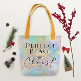 Limited Edition Premium Tote Bag - Perfect Peace Through Christ (Design: Golden Spring)