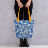 Limited Edition Premium Tote Bag - Pursue Jesus And Prosper (Design: Mermaid Scales Blue)