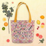 Limited Edition Premium Tote Bag - The Lord Keeps Me Safe (Design: Mermaid Scales Pink)