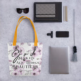 Limited Edition Premium Tote Bag - The Lord Keeps Me Safe (Design: Purple Floral)