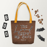 Limited Edition Premium Tote Bag - The Lord Keeps Me Safe (Design: Textured Brown)