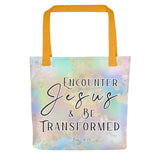 Limited Edition Premium Tote Bag - Encounter Jesus & Be Transformed (Design: Golden Spring)