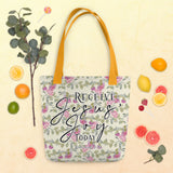 Limited Edition Premium Tote Bag - Receive Jesus' Joy Today (Design: Red Floral)