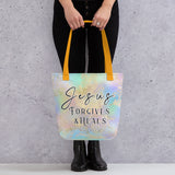 Limited Edition Premium Tote Bag - Jesus Forgives & Heals (Design: Golden Spring)