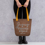 Limited Edition Premium Tote Bag - Jesus Forgives & Heals (Design: Textured Brown)