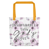Limited Edition Premium Tote Bag - Inseparable From God's Love (Design: Purple Floral)