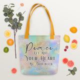 Limited Edition Premium Tote Bag - Peace Let Not Your Heart Be Troubled (Design: Golden Spring)