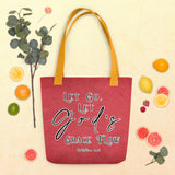Limited Edition Premium Tote Bag - Let Go, Let God's Grace Flow (Design: Textured Red)