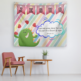 Uplifting Nursery & Kids Room Tapestry - God Has Great Plans For Me ~Jeremiah 29:11~ (Design: Dinosaur)