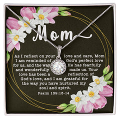 Eternal Hope CZ Crystal 14K White Gold Finish Necklace ~Psalm 139:13-14~