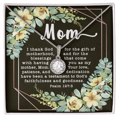 Eternal Hope CZ Crystal 14K White Gold Finish Necklace ~Psalm 127:3~