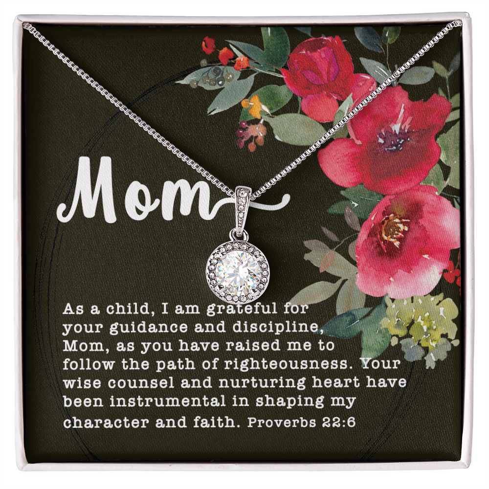 Eternal Hope CZ Crystal 14K White Gold Finish Necklace ~Proverbs 22:6~