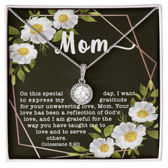 Eternal Hope CZ Crystal 14K White Gold Finish Necklace ~Colossians 3:20~