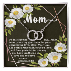 Perfect Pair CZ Crystal 14K White Gold Finish Necklace ~Colossians 3:20~