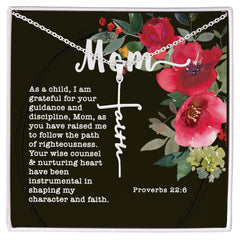 Artisan Crafted Stainless Steel Faith Cross Necklace ~Proverbs 22:6~