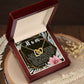 Products Interlocking Hearts CZ Crystal Rose/18K Gold Finish Necklace ~Exodus 20:12~