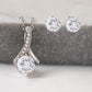 Alluring Beauty CZ Crystal 14K White Gold Finish Necklace & Earring ~John 19:26-27~