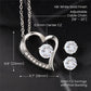 Forever Love CZ Crystal 14K White Gold Finish Necklace & Earring ~Exodus 20:12~