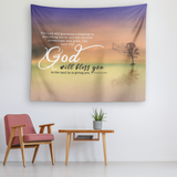 Bible Verses Vivid Print Versatile Tapestry - The Lord Will Bless You In Everything You Do ~Deuteronomy 28:8~