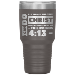Bible Verses 30oz Stainless Steel Vacuum Insulated Tumbler - Philippians 4:13 Design 19
