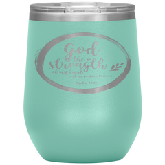 Bible Verses Stainless Steel Vacuum Insulated Wine Tumbler - Psalm 73:26 Design 9
