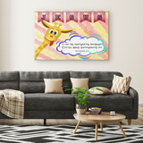 Hope Inspiring Nursery & Kids Bedroom Framed Canvas Wall Art - Christ Strengthens Me ~Philippians 4:13~ (Design: Giraffe 1)