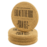 Bible Verses Cork Coasters - Psalm 61:2 (Design 4) - Meditate Healing Christian Store