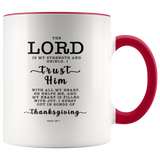 Typography Dishwasher Safe Accent Mugs - The Lord Is My Strength & My Shield ~Psalm 28:7~