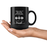 Typography Dishwasher Safe Black Mugs - The Lord Is My Refuge & My Fortress ~Psalm 91:2~
