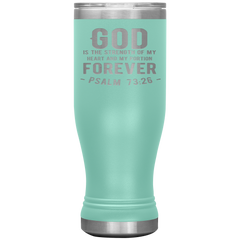Bible Verses Boho 20oz Stainless Steel Vacuum Insulated Tumbler - Psalm 73:26 Design 1