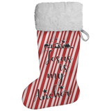 Fluffy Sherpa Lined Christmas Stocking - Jesus Is My Anchor (Design: Candy)