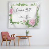 Customizable Artistic Minimalist Bible Verse Tapestry With Your Signature (Design: Rectangle Garland 1)
