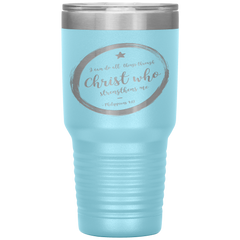 Bible Verses 30oz Stainless Steel Vacuum Insulated Tumbler - Philippians 4:13 Design 16