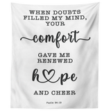 Minimalist Typography Tapestry - Your Comfort Delights My Soul ~Psalm 94:19~