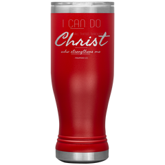 Bible Verses Boho 20oz Stainless Steel Vacuum Insulated Tumbler - Philippians 4:13 Design 7