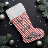 Fluffy Sherpa Lined Christmas Stocking - Christ Is The Light Of Christmas (Design: Candy)