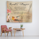 Bible Verses Vivid Print Versatile Tapestry - Lord's Prayer ~Matthew 6:9-13~ (Design: Bird 1)