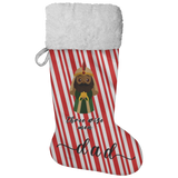 Personalised Name Fluffy Sherpa Lined Christmas Stocking - Wiseman 1 (Design: Candy)