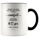 Typography Dishwasher Safe Accent Mugs - Your Comfort Delights My Soul ~Psalm 94:19~