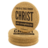 Bible Verses Cork Coasters - Philippians 4:13 (Design 3) - Meditate Healing Christian Store