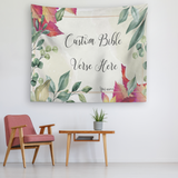 Customizable Artistic Minimalist Bible Verse Tapestry With Your Signature (Design: Rectangle Garland 3)