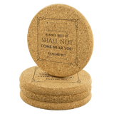 Bible Verses Durable Thick Cork Coasters - Psalm 91:7 (Design 7)
