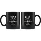 Typography Dishwasher Safe Black Mugs - The Lord Delivered Me From All My Fears ~Psalm 34:4~