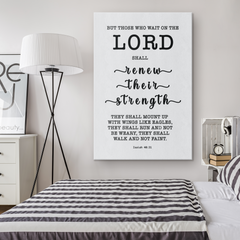 Minimalist Typography Framed Canvas - The Lord Renew My Strength ~Isaiah 40:31~